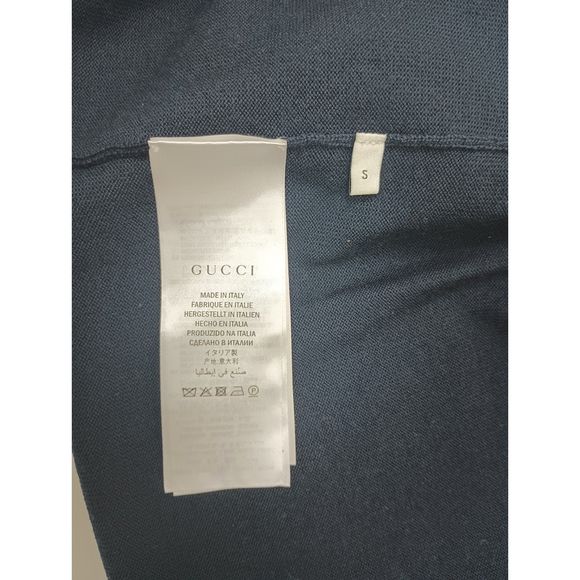 Gucci Women's Navy Blue Striped Merino Wool Knit Cardigan Size Small - Picture 5 of 6